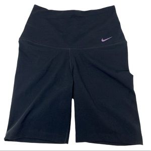 Nike Dr-Fit Black Iridescent Swoosh Biker Shorts Size Small